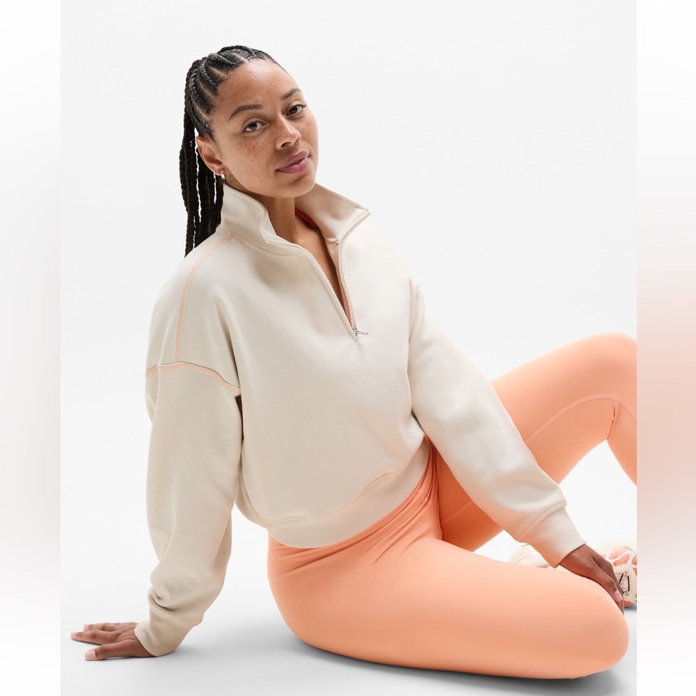 Athleta Forever Fleece 1/2 Zip High Hip Sweatshirt - Picture 5 of 10